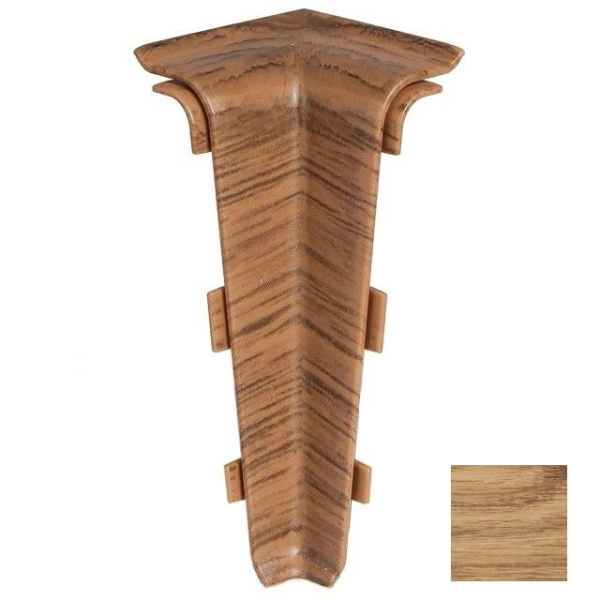 Угол внутренний для плинтуса ПВХ Arbiton Indo 70 06 Дуб Лаплант 2 штуки